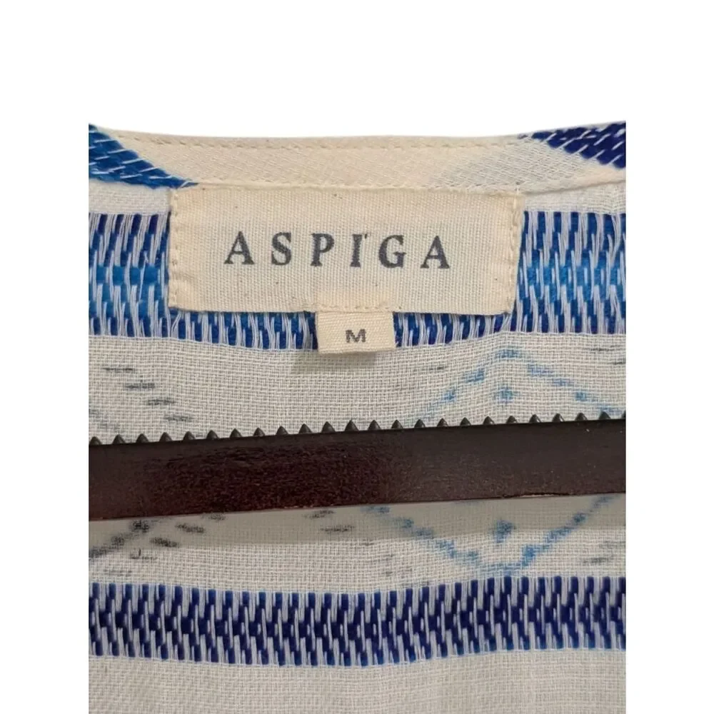Aspiga Sophia Striped Kaftan Mini Dress - Blue & White Size M - Picture 5 of 6